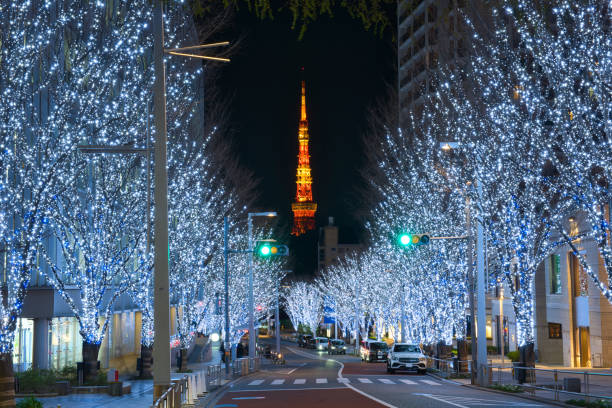 iluminacja w keyakizaka roppongi - roppongi zdjęcia i obrazy z banku zdjęć