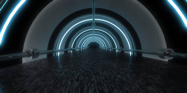 istock 3D abstract background with neon lights. neon tunnel  .space construction . .3d illustration3 1363269995