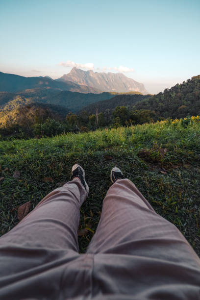 istock evening mountain view sunset and purple twilight 1363270784