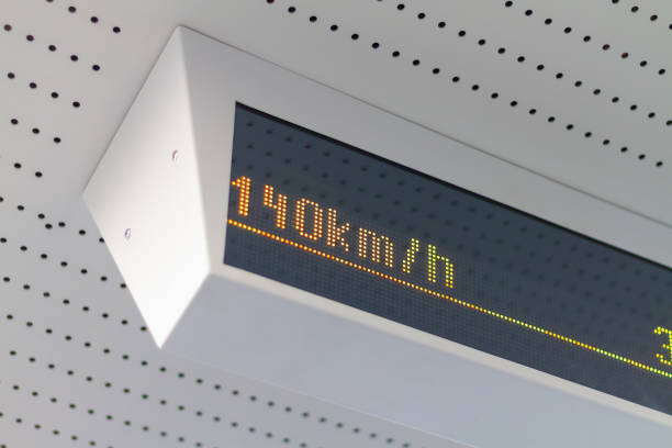 istock Scoreboard in a high-speed train with a train speed of 140 km h 1363272237
