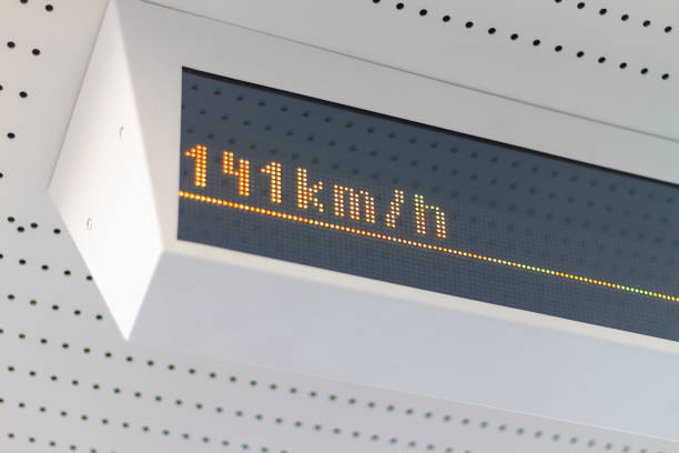 istock Scoreboard in a high-speed train with a train speed of 140 km h 1363272243