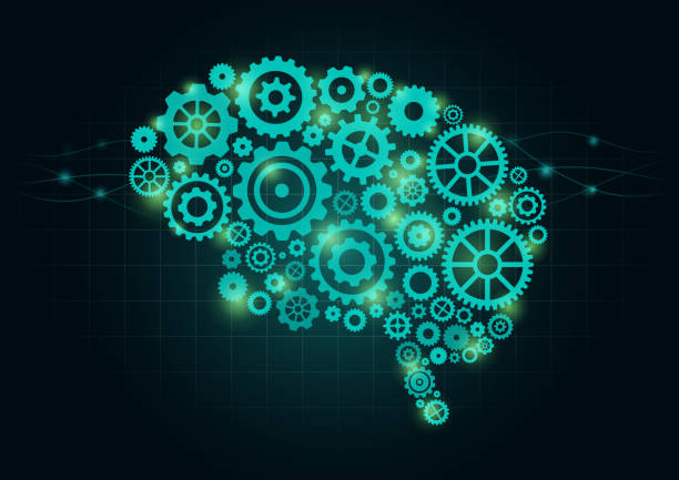 istock Brain gears concepts for the human brain work in technology style. Illustration about health, mindset, mind map, or human anatomy. 1363273403