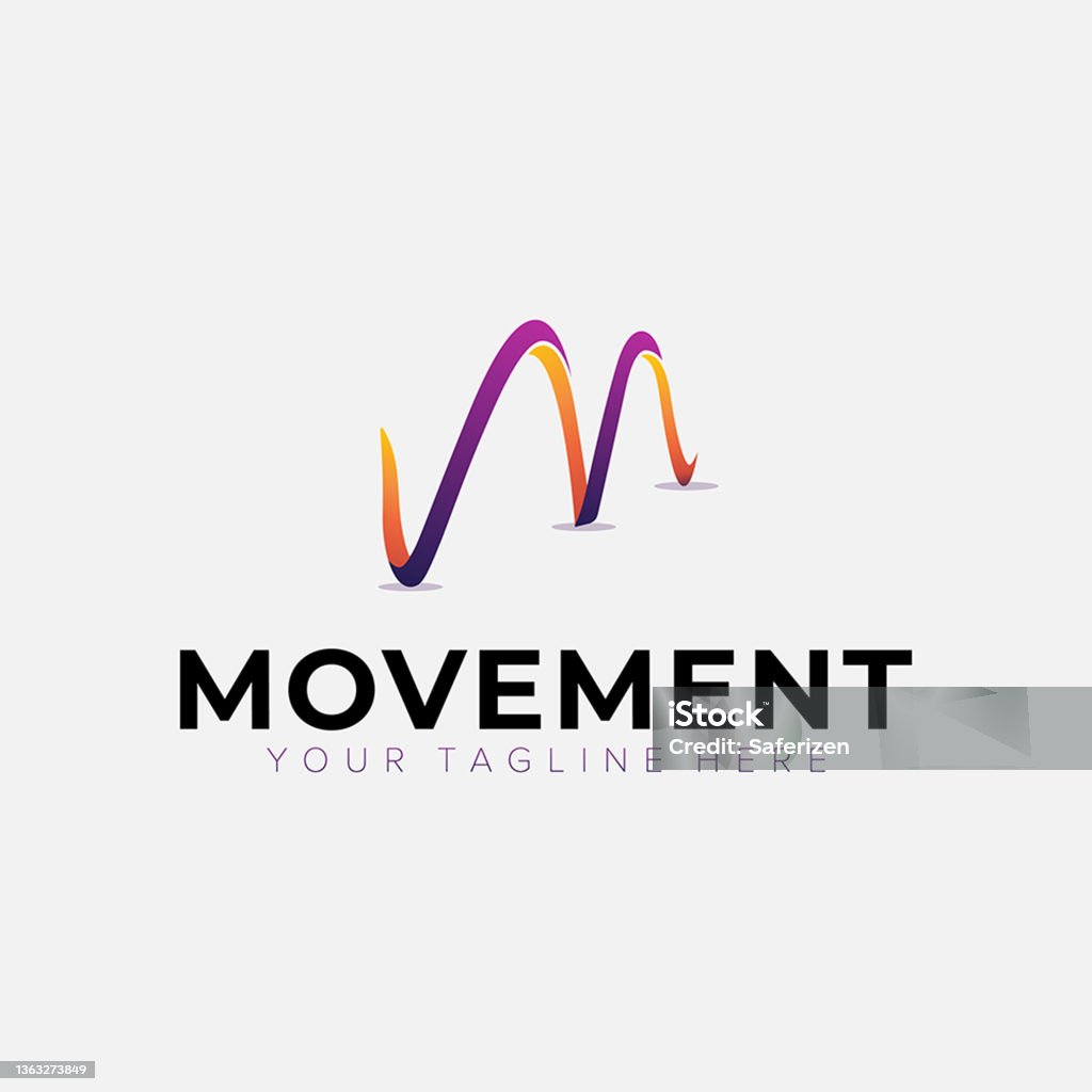 Movement Logo R Movement With Initial Abstract M Logo Design Stock Illustration ...