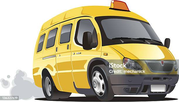 Ilustración de Taxi De Historieta Autobús y más Vectores Libres de Derechos de Viñeta - Viñeta, Furgoneta, Minifurgoneta