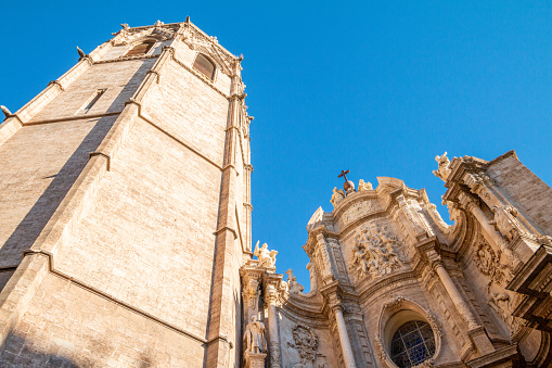Metropolitan Cathedral–Basilica of the Assumption of Our Lady of Valencia (St Mary's Cathedral) at Plaça de l'Almoina in Valencia, Spain