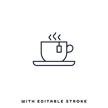 Tea blend concept graphic design can be used as icon representations. The vector illustration is line style, pixel perfect, suitable for web and print with editable linear strokes.