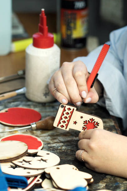 istock Woodworking workshop eco-friendly Christmas toys 1363283230