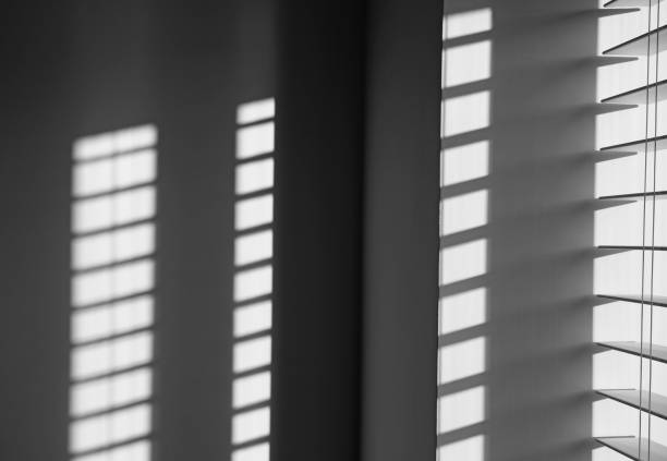 istock Venetian blind and sunlight shadow. Atmospheric minimalist interior design 1363286827