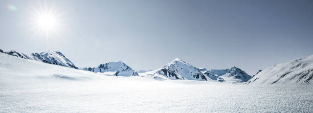 istock High alpine peaks with blue skies in winter 1363289125