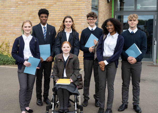 istock Portrait of inclusive student group at secondary school 1363289794