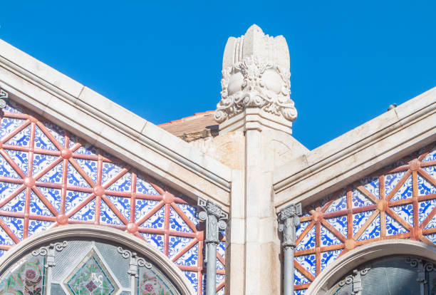 Mercado Central (Central Market) in Valencia, Spain. This is a public building designed in 1914 and inaugurated in 1928. Today it houses the main food market in Valencia.