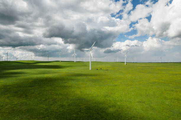 Aerial View of Wind Turbine