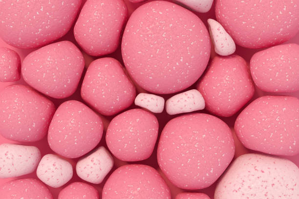 Soft stone spheres abstract pink color background