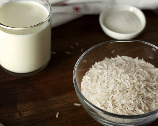 istock Ingredients for rice milk porridge 1363296813