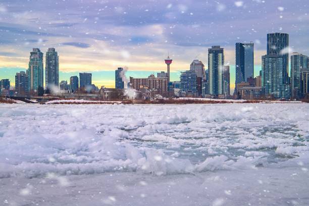 istock Calgary Skyline On A Snowy Day 1363303713