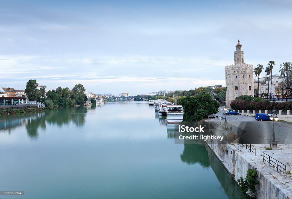 Fiume Guadalquivir - Foto stock royalty-free di Alba - Crepuscolo