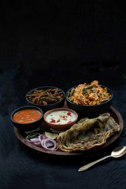 istock Indian food thali flatlay 1363308048