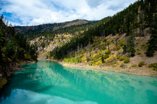 Scenic and landscape images of autumn in the mountains. Chilcotins Range in British Columbia, Canada. Natural environment.