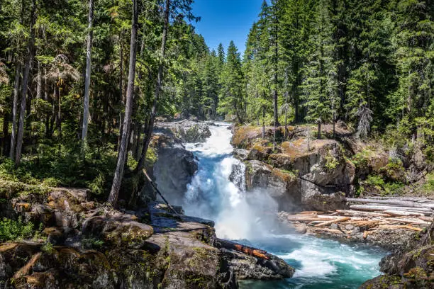 Photo of The Silver Falls Waterfall in the Mount Rainier National Park, Wahsington USA
