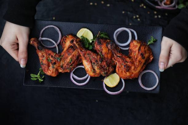 pollo tandoori - chicken tandoori foto e immagini stock