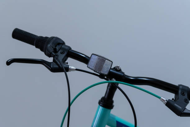 istock White reflector on the front handlebar of a kids bicycle 1363311473
