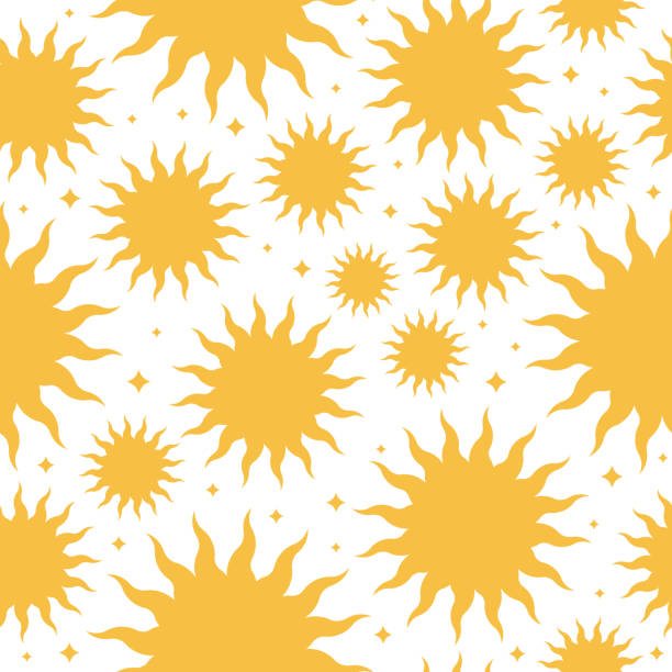 Seamless Tileable Sunburst Background Seamless tileable repeating star sunburst shape astrology design background. sun sparkle stock illustrations