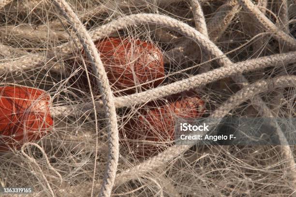Sea Network Of Pascatori Stock Photo - Download Image Now - Box - Container, Buoy, Catch of Fish