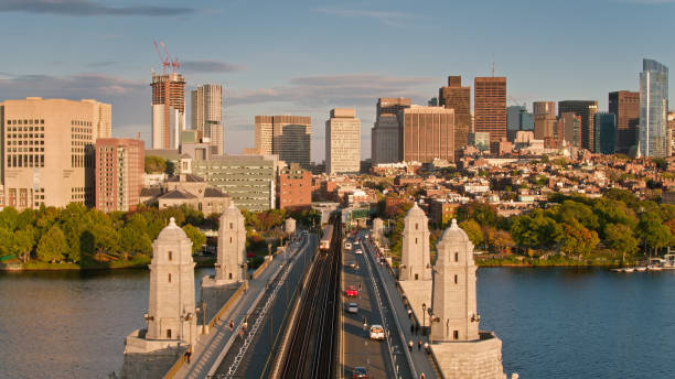 istock Drone View Along Longfellow Bridge Into Downtown Boston 1363326058