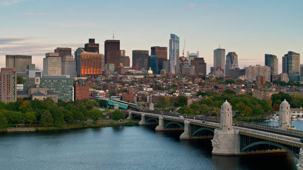 istock Drone Shot of Boston, MA at Sunset 1363326086