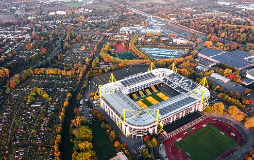 Bolton, Lancashire, UK, September 07, 2023; aerial view of the Toughsheet, University of Bolton, Macron, Stadium, home to Bolton Wanderers football club, Bolton, Lancashire, England.