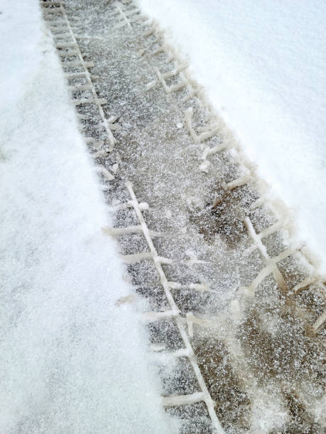 istock Tire Track in Snow 1363326369