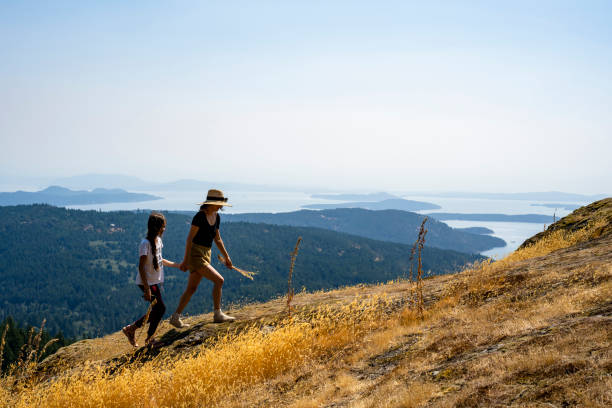 istock Mother and daughter on a hike 1363326912