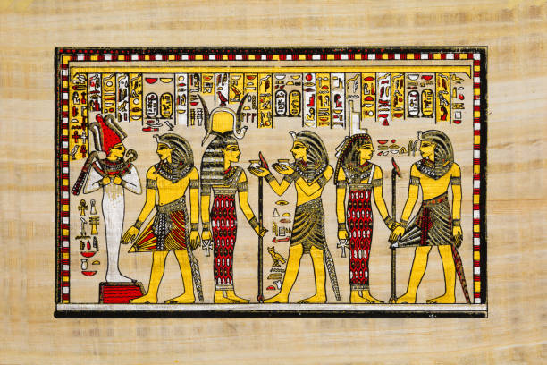 istock Old Egyptian papyrus with elements of ancient Egyptian history 1363333615