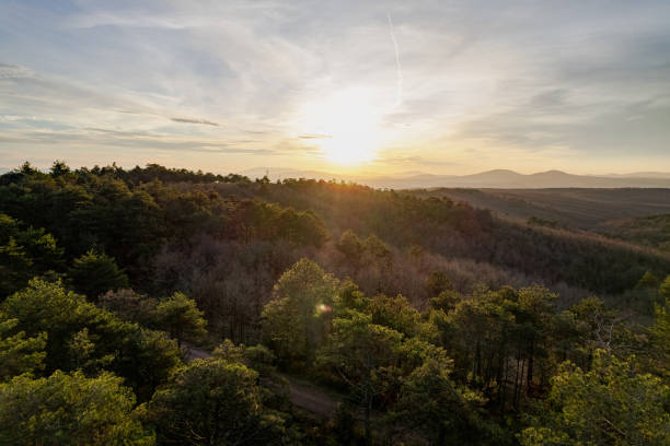Sunset at Sile in Istanbul. Drone shot.