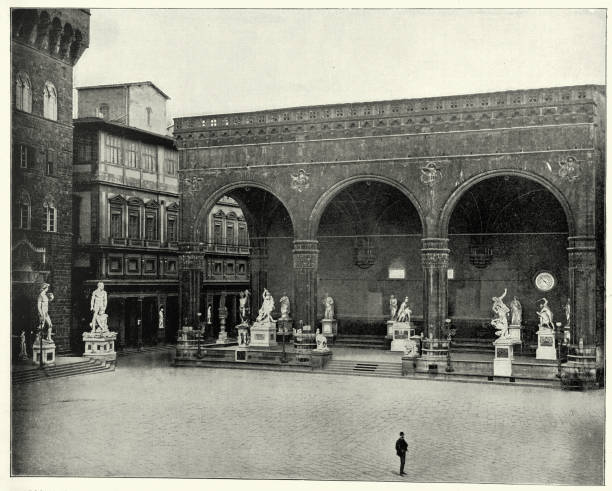 istock Loggia dei Lanzi, Florence, Italy, Victorian 19th Century 1363336150