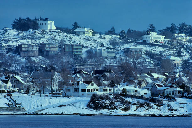 Residential cityscape in Victoria on Vancouver Island, British Columbia