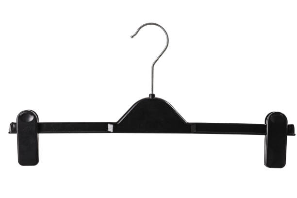 istock Black plastic hanger for clothes isolated on white background.. 1363339151