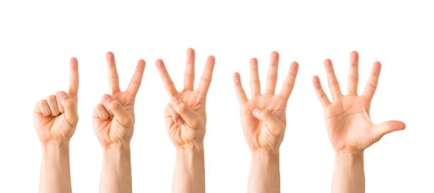 gestos con las manos que muestran números - second skin fotografías e imágenes de stock