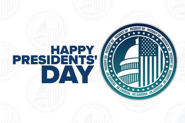 Happy Presidents' Day. Holiday concept. Template for background, banner, card, poster with text inscription. Vector EPS10 illustration. Happy Presidents' Day. Holiday concept. Template for background, banner, card, poster with text inscription. Vector EPS10 illustration presidents day logo stock illustrations