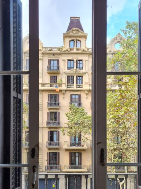 istock View from window from house of Eixample area in Barcelona, Spain 1363346077