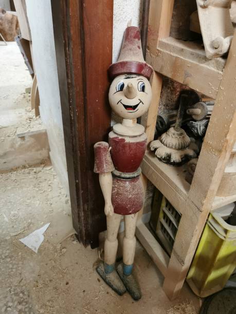 istock Pinocchio, ancient wooden statue 1363346850