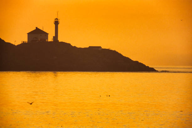 Trial Islands Lighthouse  off the west coast of Victoria on Vancouver Island, British Columbia