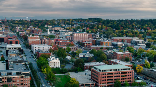 istock Downtown Burlington, VT in Early Fall - Aerial 1363349520
