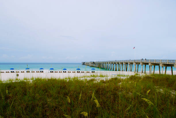 istock White sand beach with aqua water 1363350394