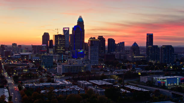 istock Illuminated Skyline of Charlotte, NC at Dusk 1363351833