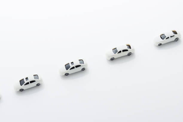 istock Traffic jam image of white minicar 1363354869