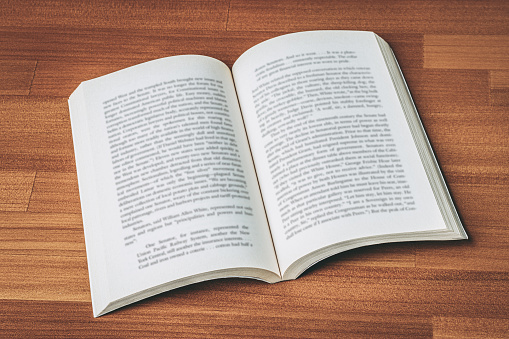 Foreign books and wood table