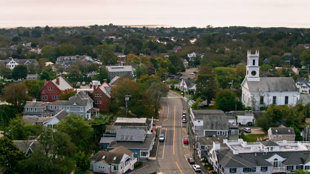 istock Road Running Through Chatham, Massachusetts - Aerial 1363363750