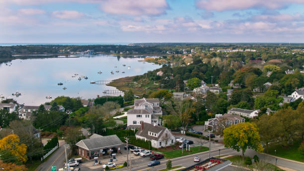 istock Houses Around Chatham Harbor on Cape Cod - Aerial 1363363759