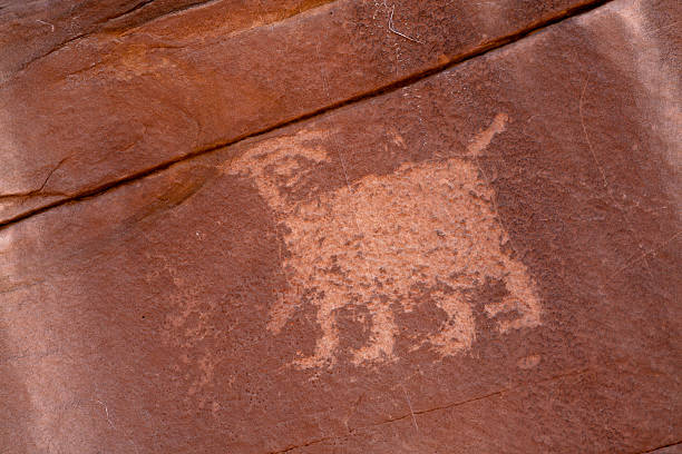 istock Anasazi Rock Art: Animal Petroglyph in southeastern Utah 136336381